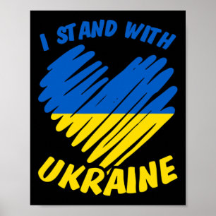 I Stand With Ukraine I Ukrainian Flag Blue Yellow  Poster