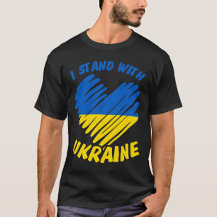 I Stand With Ukraine I Ukrainian Flag Blue Yellow T-Shirt