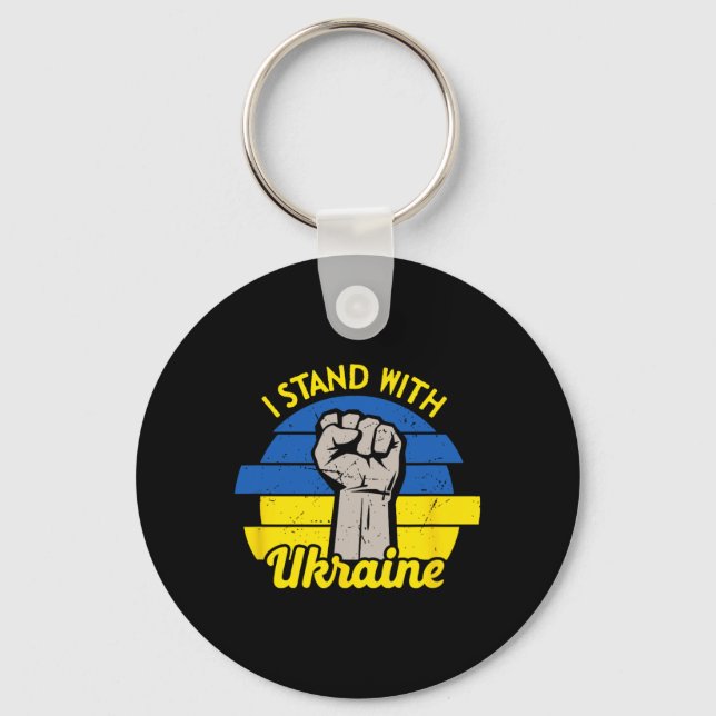 I Stand With Ukraine  Key Ring (Front)