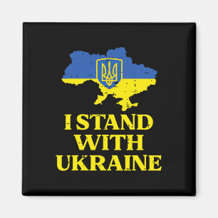 I Stand With Ukraine Map Ukrainian Support Women M Magnet