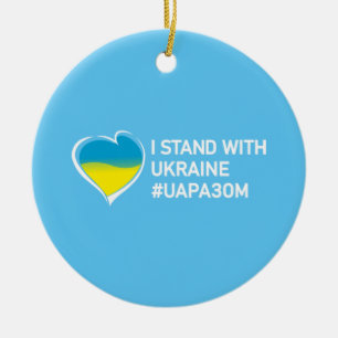 I Stand with Ukraine, marathon of unity of ukraine Ceramic Tree Decoration