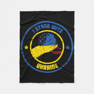 I Stand With Ukraine Patriot Fleece Blanket
