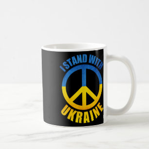 I Stand With Ukraine Peace Symbol Coffee Mug