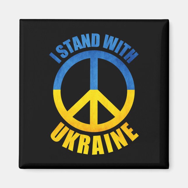 I Stand With Ukraine Peace Symbol  Magnet (Front)