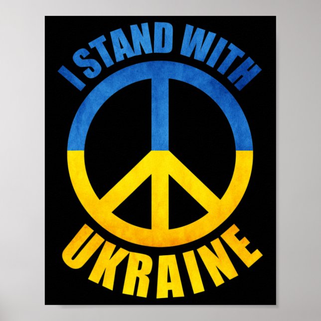 I Stand With Ukraine Peace Symbol  Poster (Front)