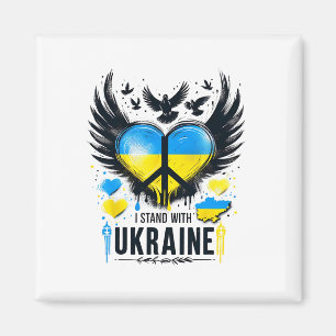 I Stand With Ukraine Peace Ukrainian Flag Vintage Magnet