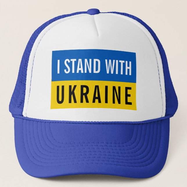 I Stand With Ukraine Political  Trucker Hat (Front)