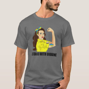 I Stand With Ukraine Power Girl Ukraininans Suppor T-Shirt