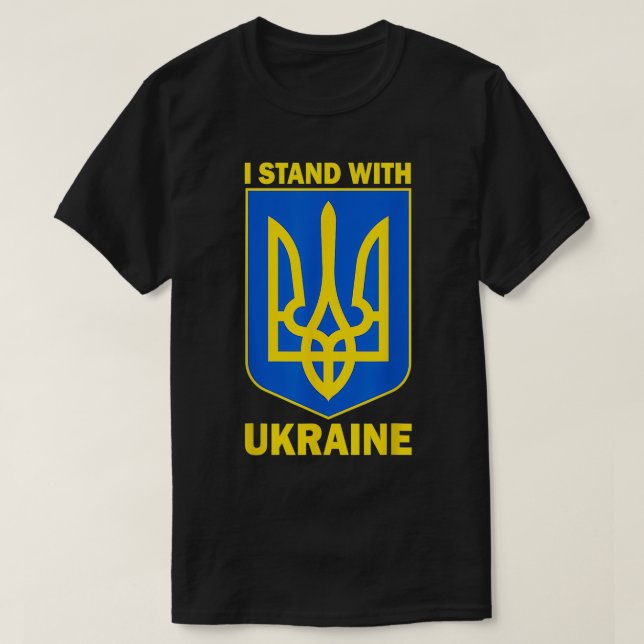 I Stand With Ukraine  Save Ukraine Support Ukraini T-Shirt (Design Front)