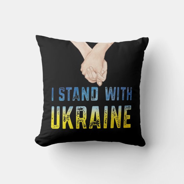 I Stand With Ukraine Shirt Support Ukraine Flag Cushion (Front)
