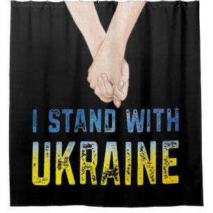 I Stand With Ukraine Shirt Support Ukraine Flag Shower Curtain