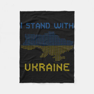 I Stand With Ukraine Shirt Ukraine Map Ukraine Fla Fleece Blanket