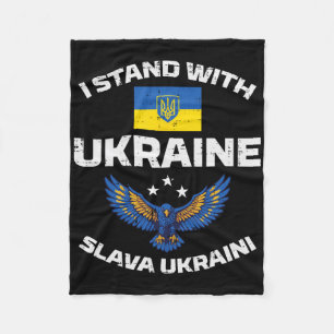 I Stand With Ukraine Slava Ukraini Ukrainian Men W Fleece Blanket