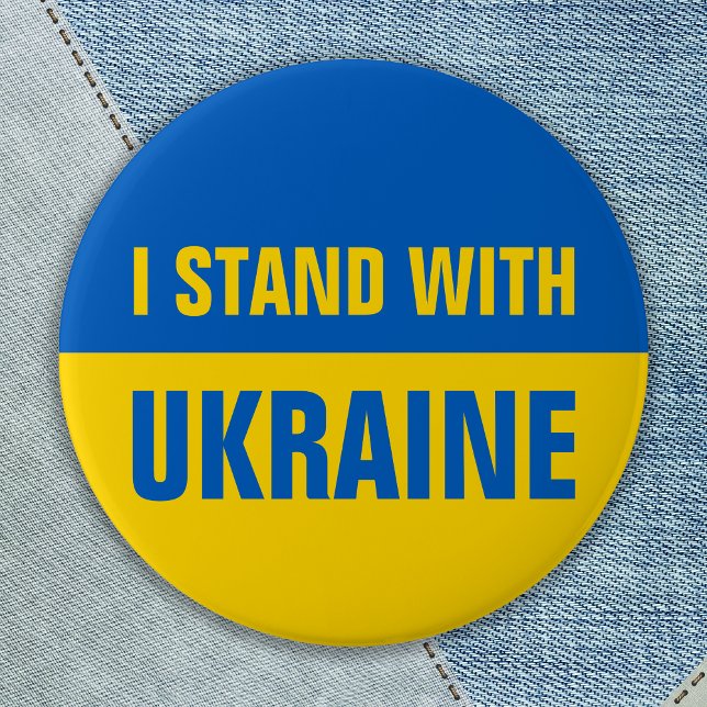 I Stand With Ukraine Solidarity Ukranian Flag  7.5 Cm Round Badge (Creator Uploaded)