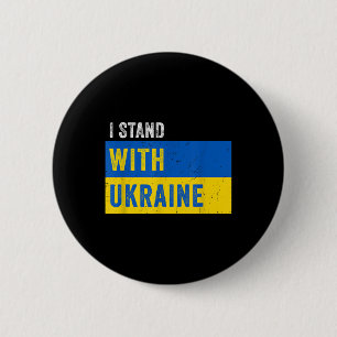 I Stand With Ukraine _ Stop Putin Stop War Support 6 Cm Round Badge