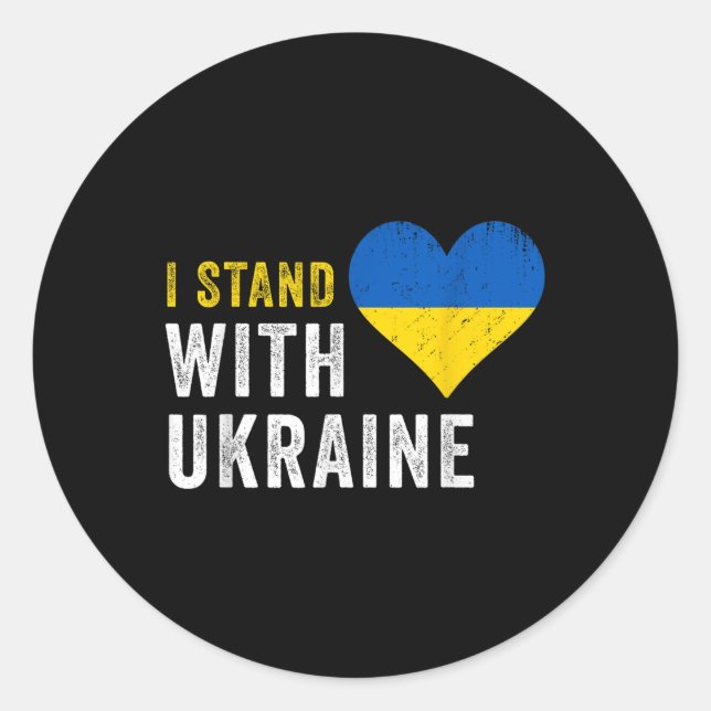 I Stand With Ukraine _ Stop Putin Stop War Support Classic Round Sticker (Front)