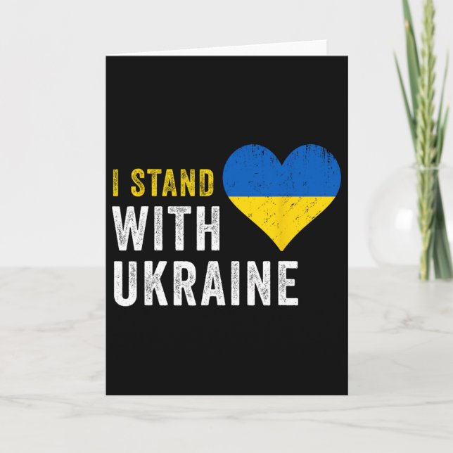 I Stand With Ukraine Stop Putin Stop War Support U Card (Front)