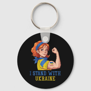 I Stand With Ukraine Strong Woman Unbreakable Wome Key Ring