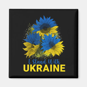 I Stand With Ukraine  Sunflower Flag Peace Free Uk Magnet