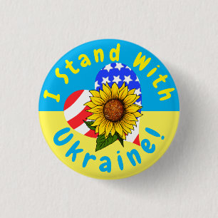 I Stand With Ukraine Sunflower Fundraiser Buttons