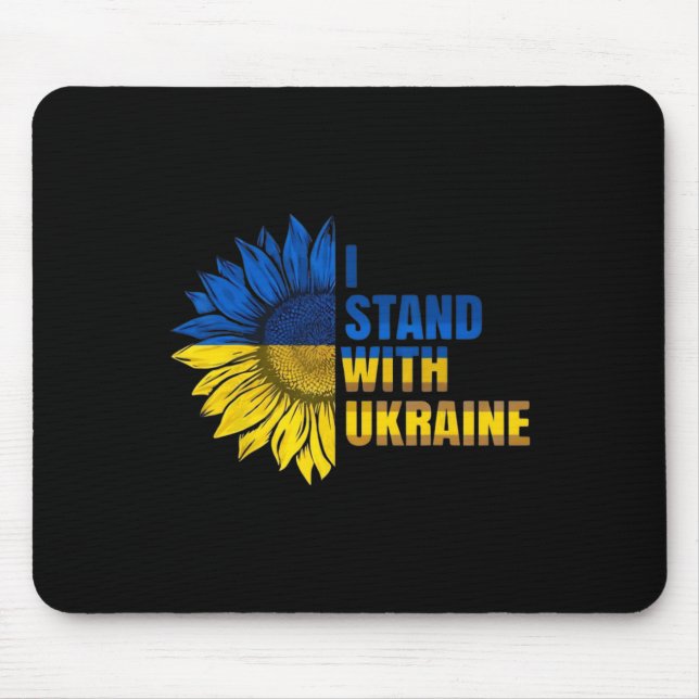 I Stand With Ukraine Sunflower Support Ukrainian F Mouse Pad (Front)