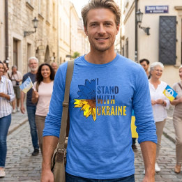 I stand with Ukraine. Sunflower symbol of Peace. Tri-Blend Shirt
