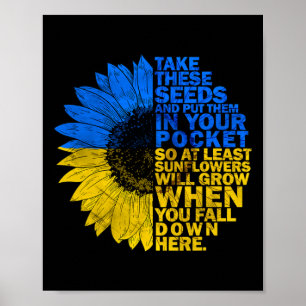 I Stand With Ukraine Sunflower Ukraine Flag Suppor Poster