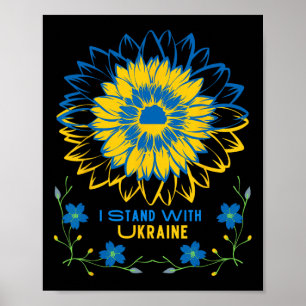 I Stand With Ukraine - Sunflower Ukrainian Flag Poster