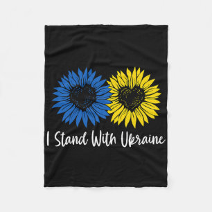 I Stand With Ukraine Sunflower Women Girl  Fleece Blanket