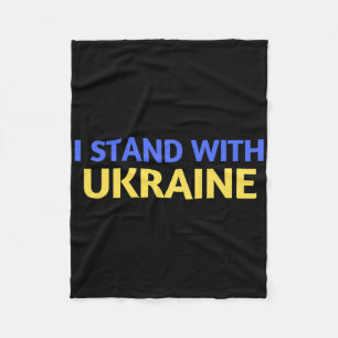 I Stand With Ukraine Support And Pray For Ukraine Fleece Blanket
