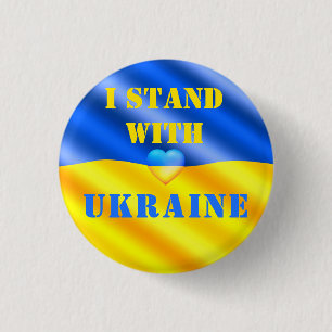 I Stand With Ukraine Support Button - Freedom