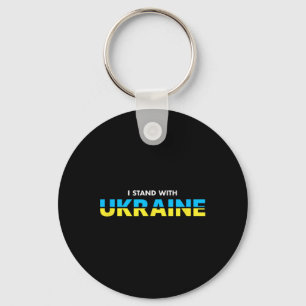 I Stand With Ukraine Support Quote Ukrainian Flag Key Ring