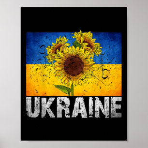 I Stand With Ukraine Support Sunflower Ukrainian F Poster