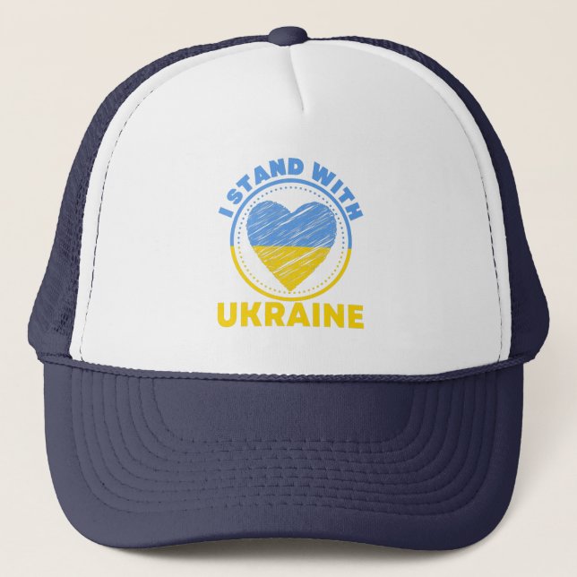 I STAND WITH UKRAINE - SUPPORT TRUCKER HAT (Front)