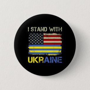 I Stand With Ukraine Support Ukraine 6 Cm Round Badge