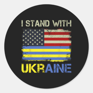 I Stand With Ukraine Support Ukraine  Classic Round Sticker