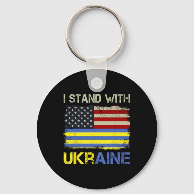 I Stand With Ukraine Support Ukraine  Key Ring (Front)