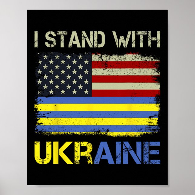 I Stand With Ukraine Support Ukraine  Poster (Front)