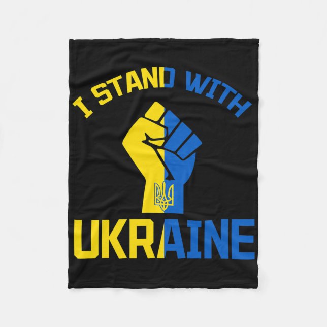 I Stand With Ukraine - Support Ukraine - Pray For  Fleece Blanket (Front)