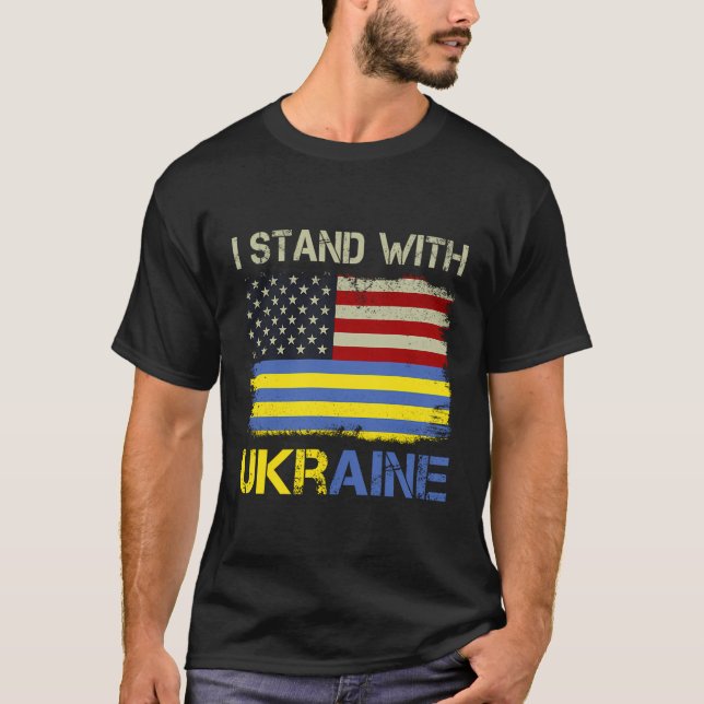 I Stand With Ukraine Support Ukraine T-Shirt (Front)