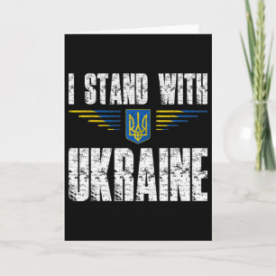 I Stand With Ukraine Support Ukraine Trident Ukrai Card