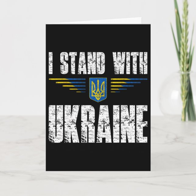 I Stand With Ukraine Support Ukraine Trident Ukrai Card (Front)