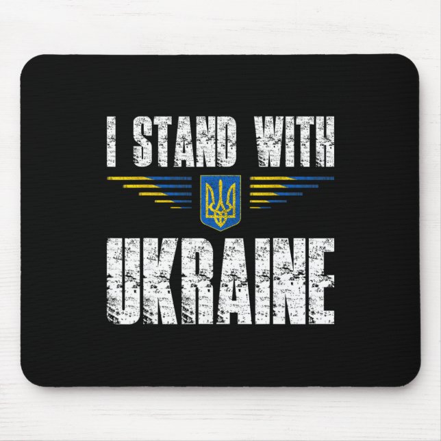 I Stand With Ukraine Support Ukraine Trident Ukrai Mouse Pad (Front)