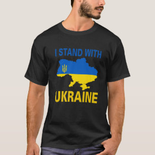 I Stand With Ukraine Support UKRAINE Ukrainian Ame T-Shirt