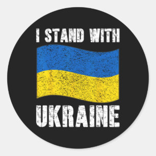 I Stand With Ukraine Support Ukraine Ukrainian Fla Classic Round Sticker