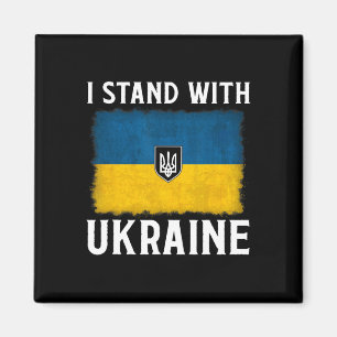 I Stand With Ukraine Support Ukraine Ukrainian Fla Magnet