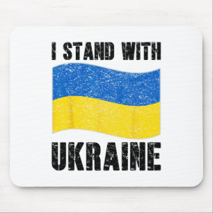 I Stand With Ukraine Support Ukraine Ukrainian Fla Mouse Pad