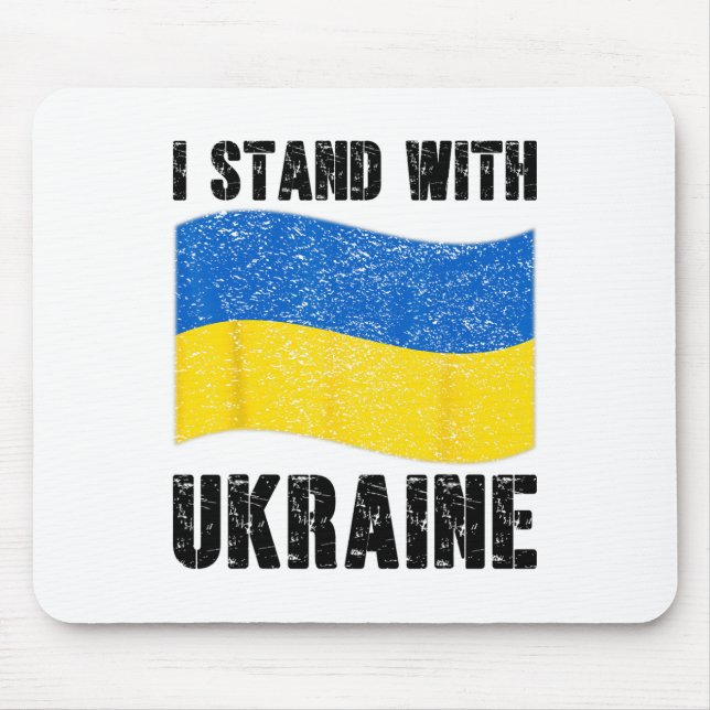 I Stand With Ukraine Support Ukraine Ukrainian Fla Mouse Pad (Front)