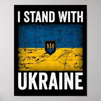 I Stand With Ukraine Support Ukraine Ukrainian Fla Poster