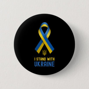 I Stand With Ukraine Support Ukraine War Ukrainian 6 Cm Round Badge